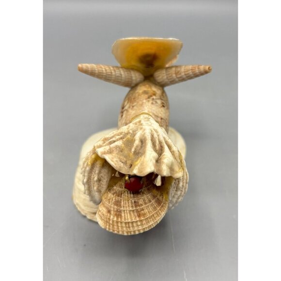 Unique Handmade Seashell Motorcycle Figurine - Picture 3 of 5
